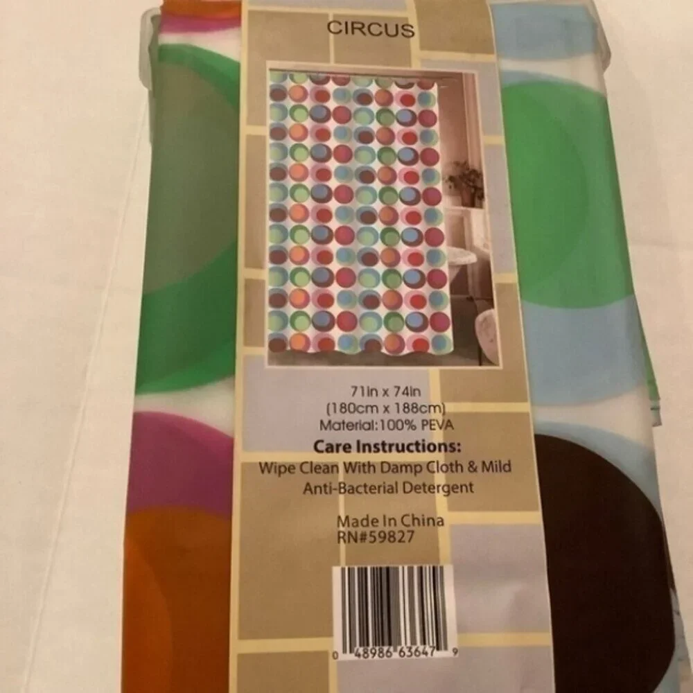 PEVA Circus Shower Curtain/ Shower Liner